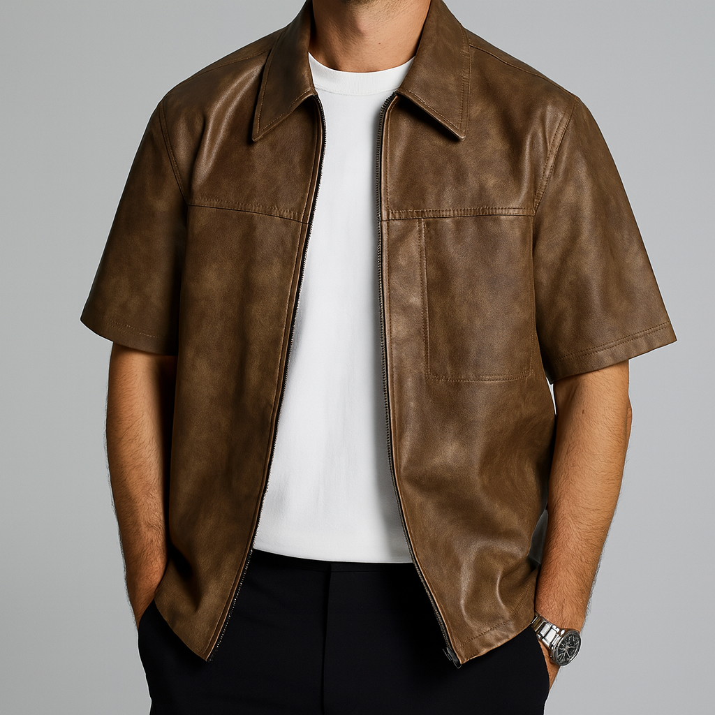 Ronan Leather Overshirt